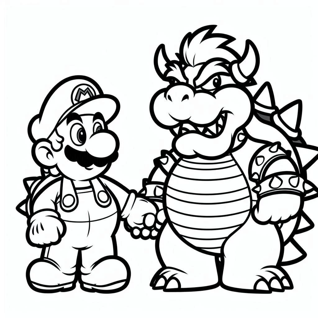 coloriage Bowser à imprimer pour enfant de 6 ans