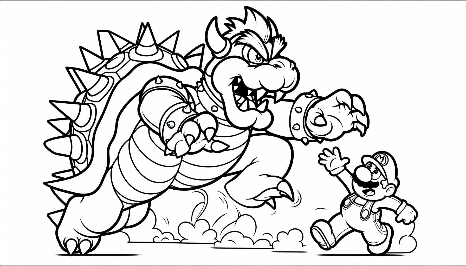 image de coloriage Bowser pour enfant