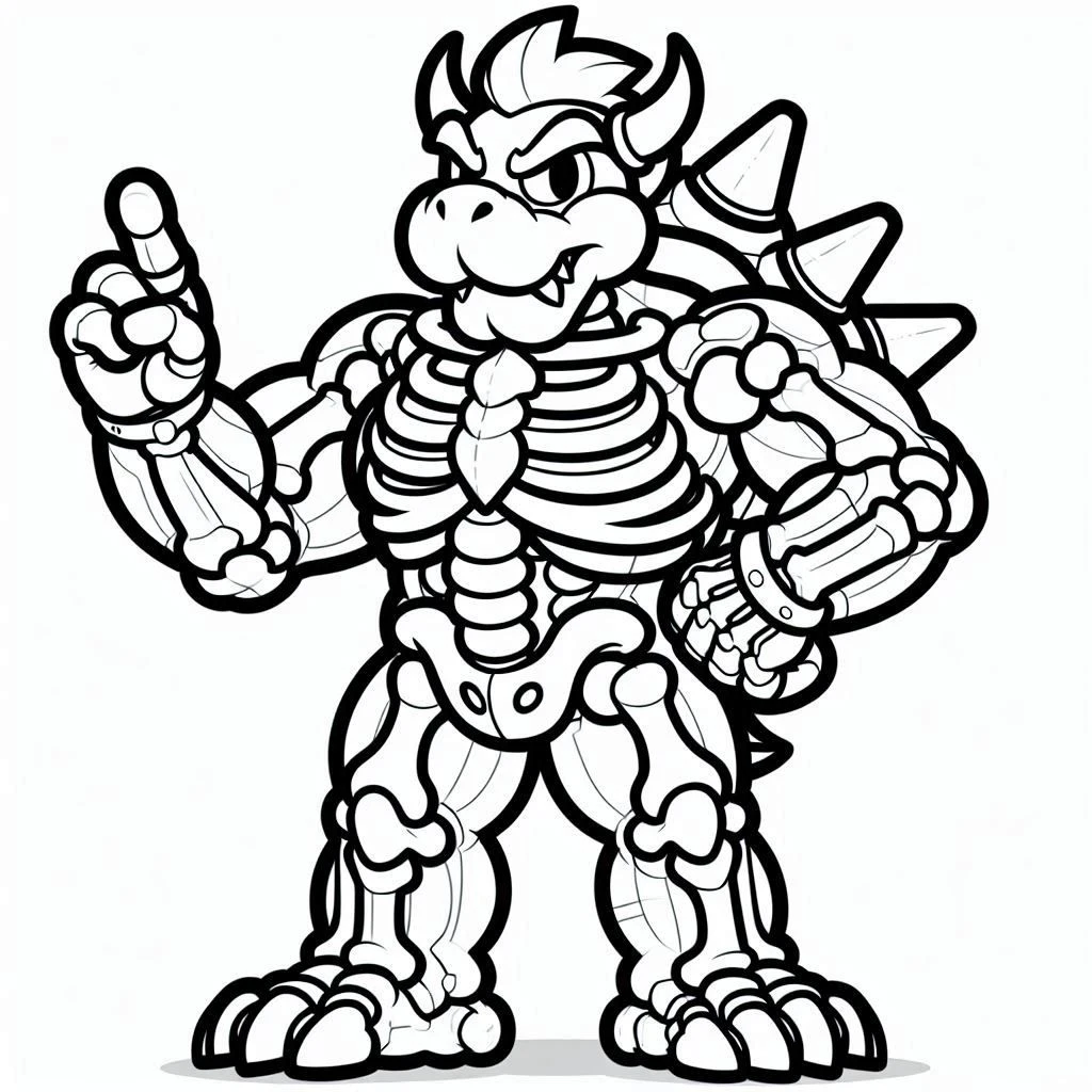 coloriage Bowser pour enfant de 6 ans