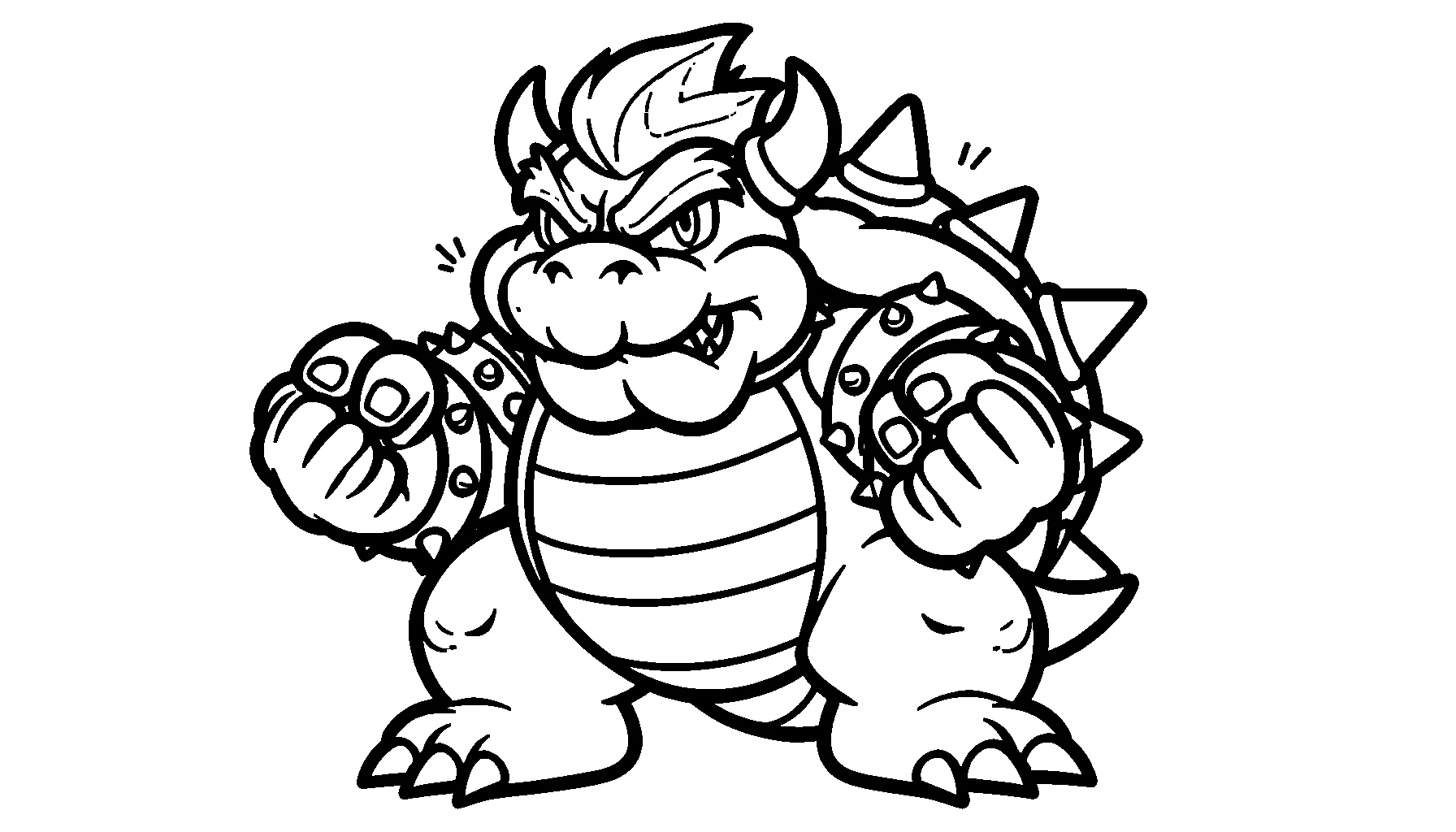 coloriage Bowser à imprimer pdf gratuit