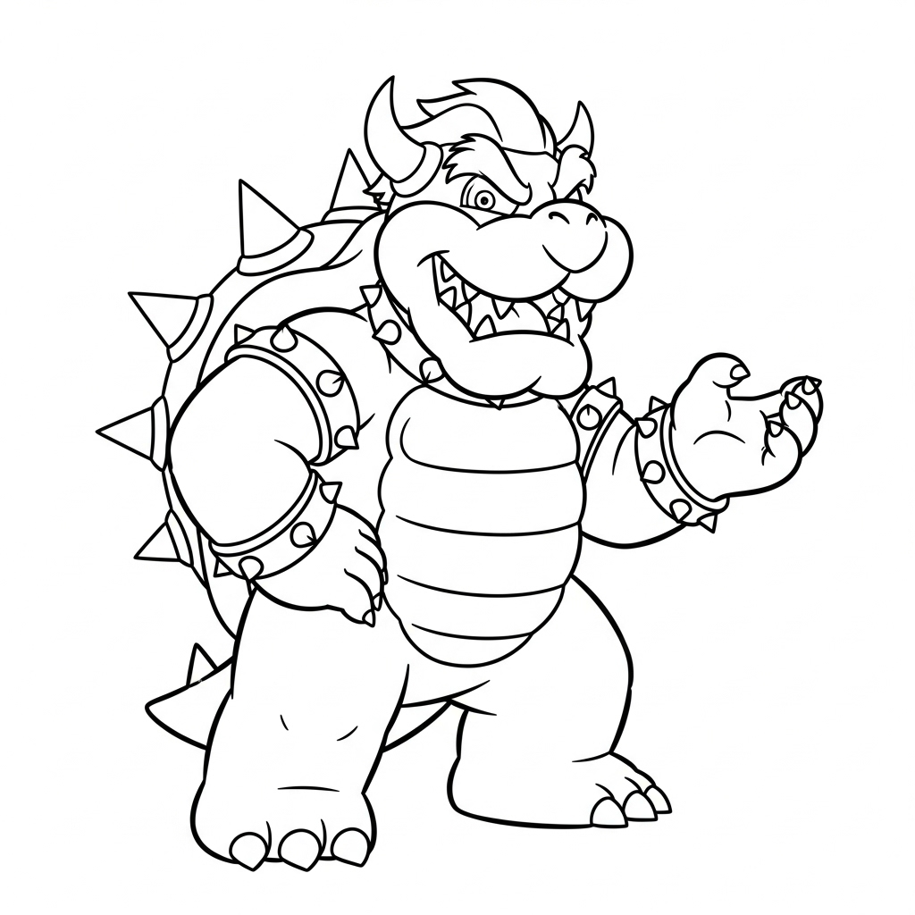 coloriage Bowser updated pour enfant à imprimer