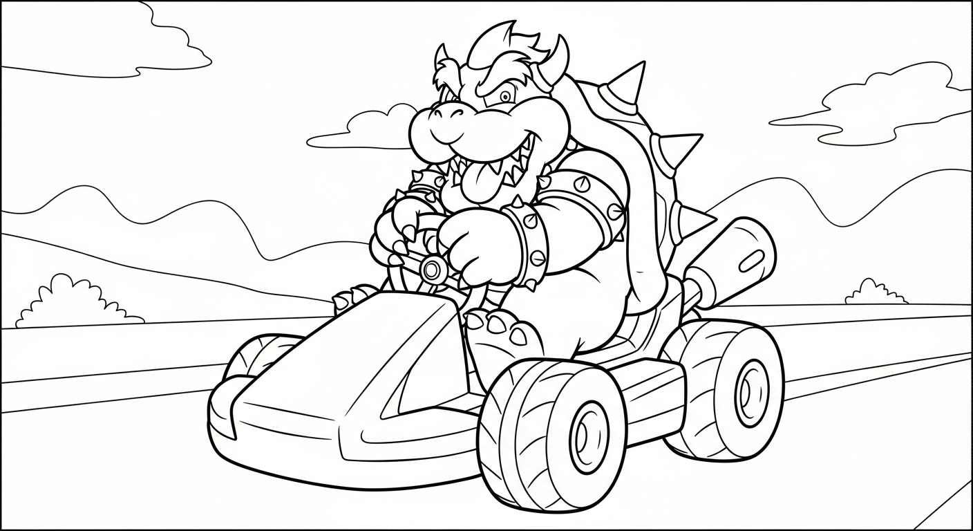 coloriage Bowser updated pour enfant de 10 ans