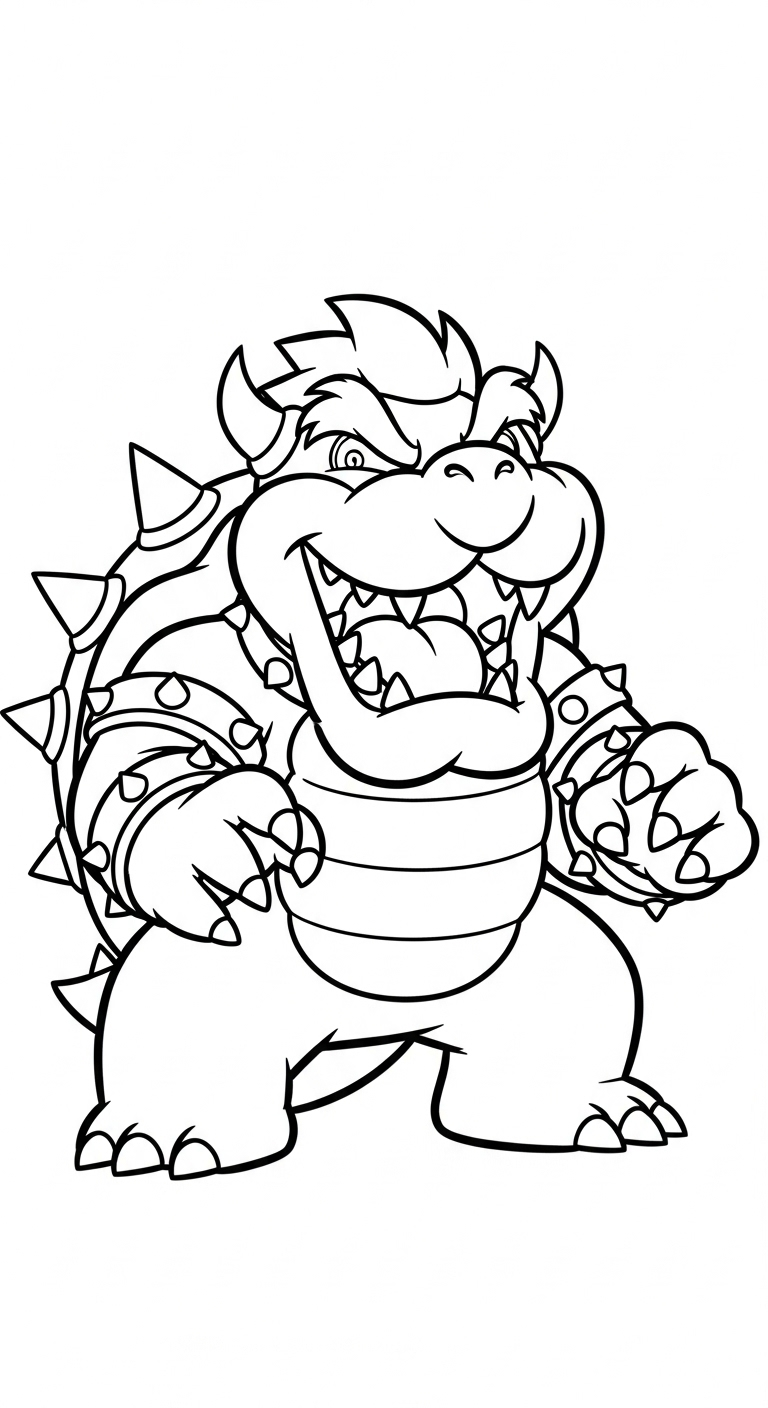 coloriage Bowser updated à imprimer 1