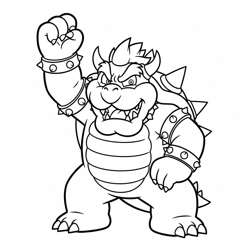 coloriage Bowser updated pour enfants à télécharger