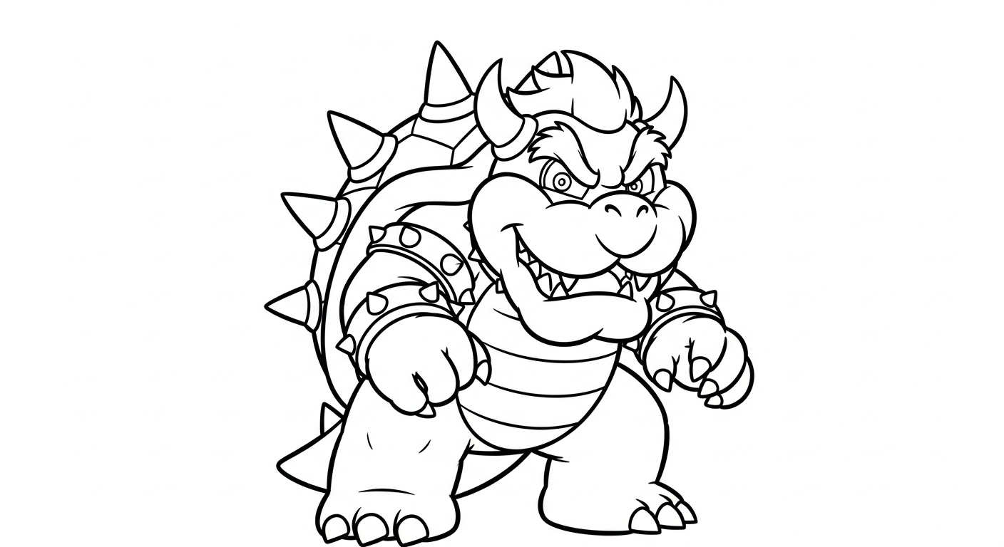 coloriage Bowser updated à imprimer gratuit