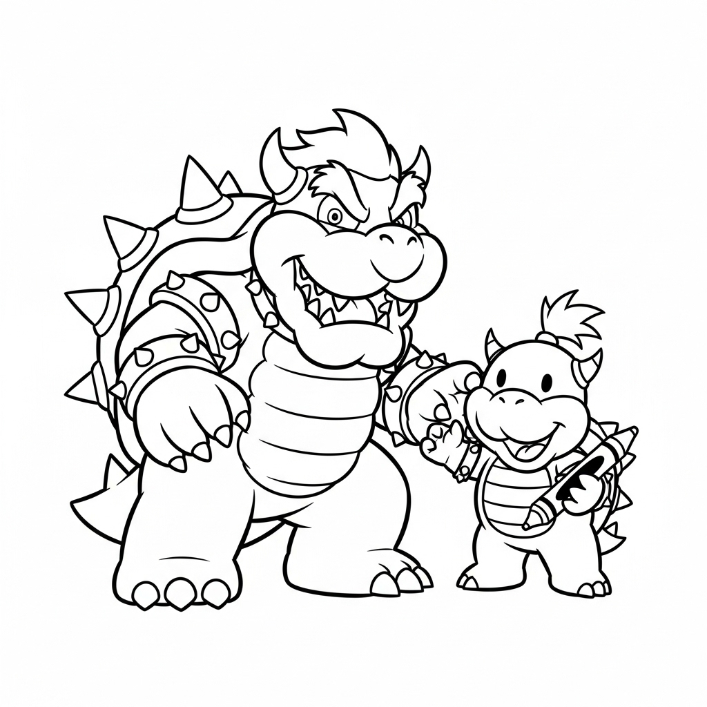 coloriage Bowser updated à imprimer pdf
