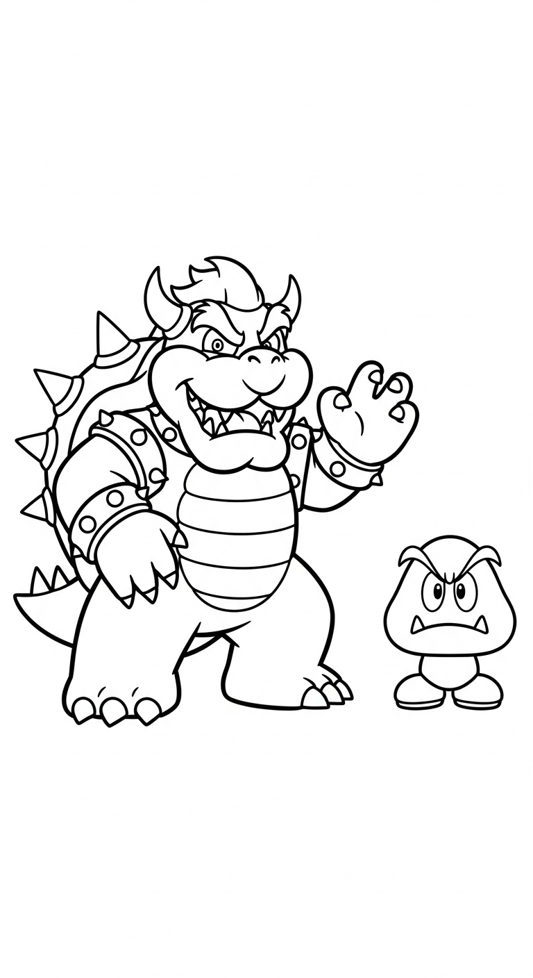 coloriage Bowser updated gratuit à imprimer