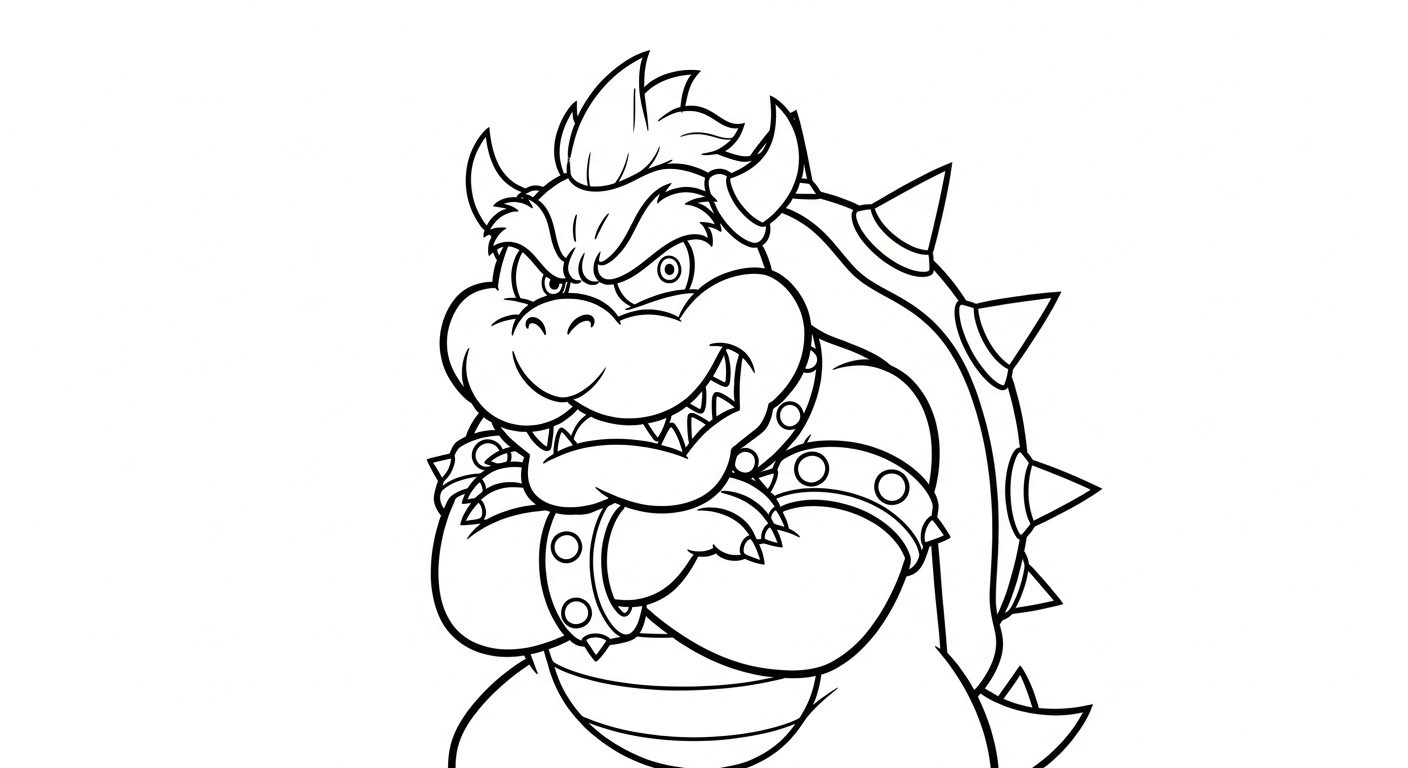 coloriage Bowser updated pour bebe a imprimer