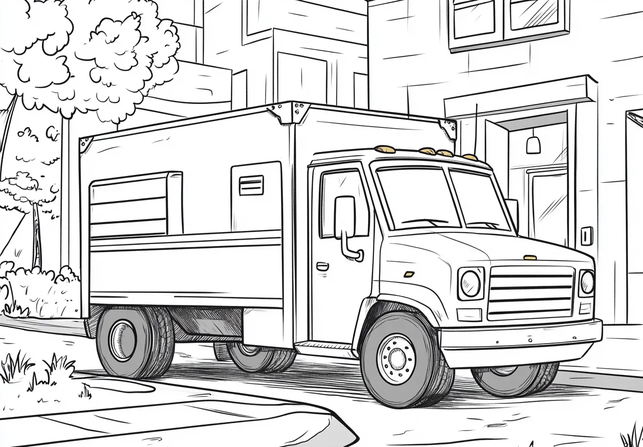 coloriage Camion et decoupage a imprimer gratuit 1