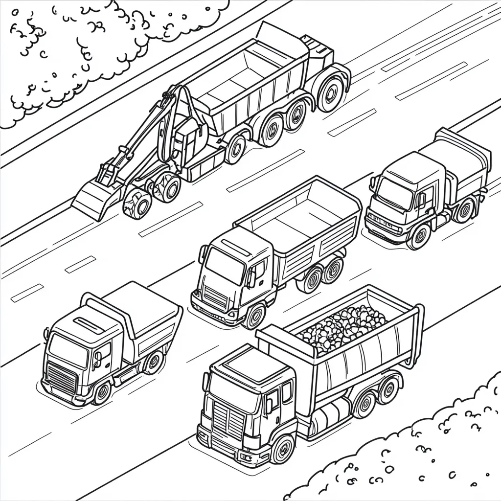 coloriage Camion et découpage à imprimer 1