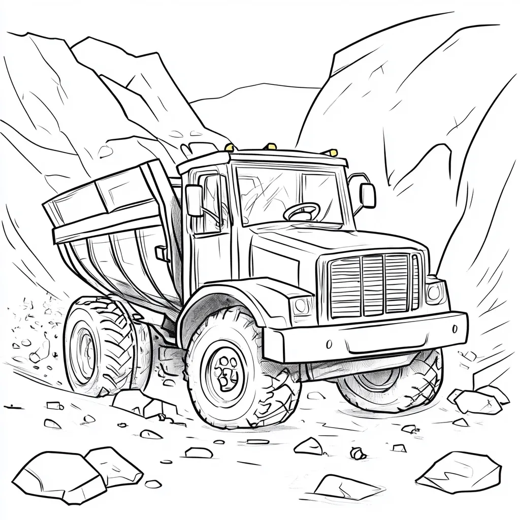 coloriage Camion à imprimer pour enfant de 9 ans 1