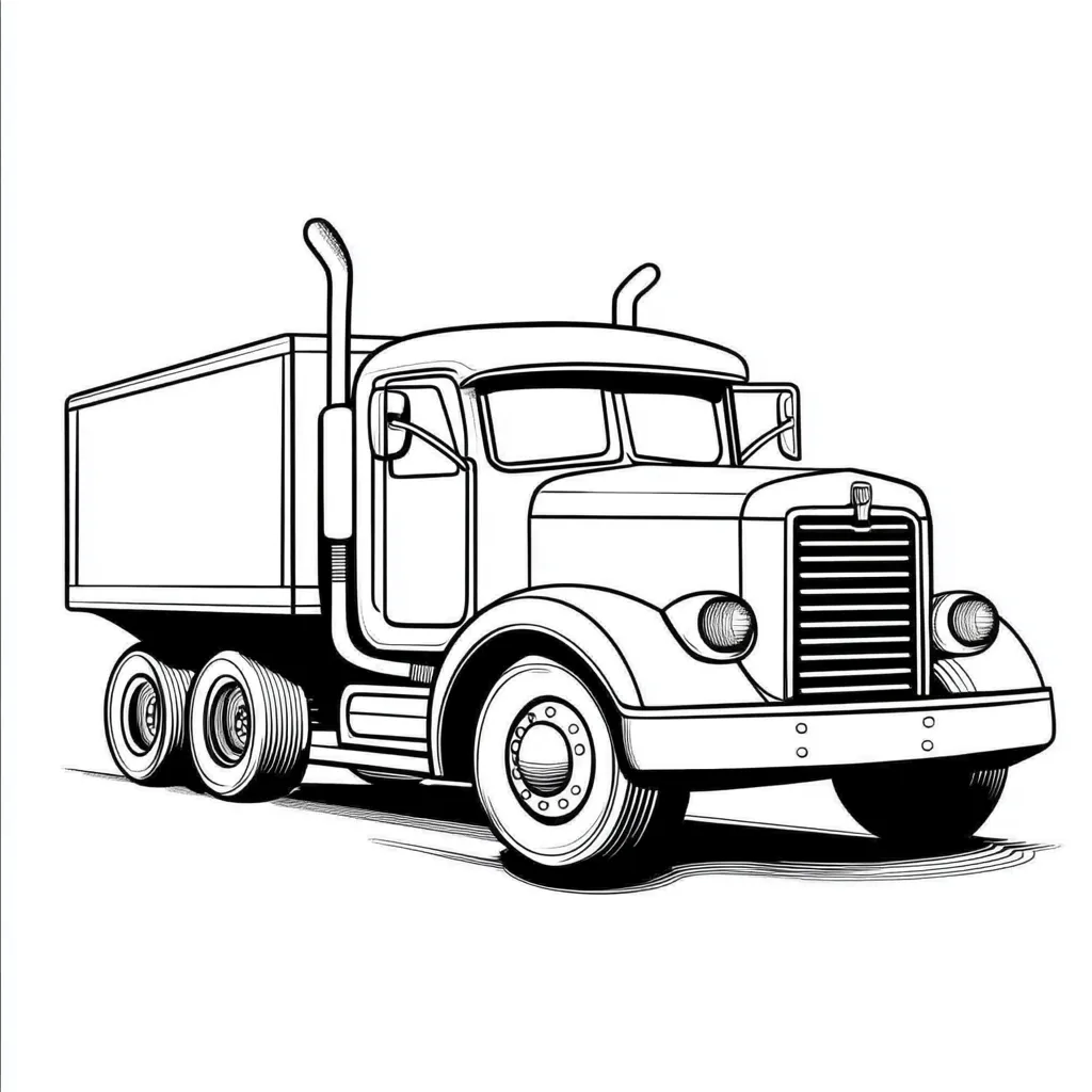 image pour coloriage Camion enfant