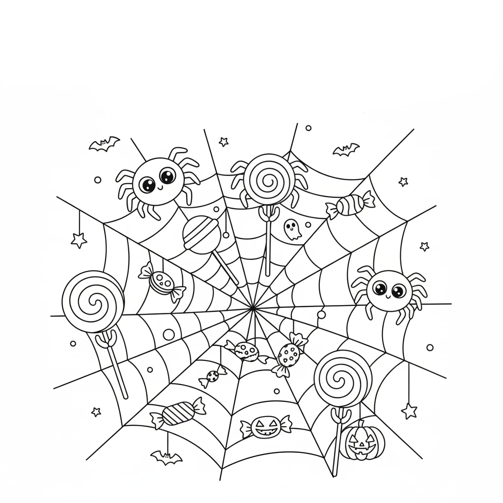 coloriage Chasse aux Bonbons educatif pour enfant