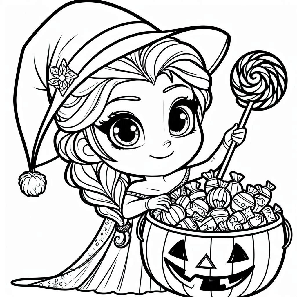 image pour coloriage Chasse aux Bonbons enfant