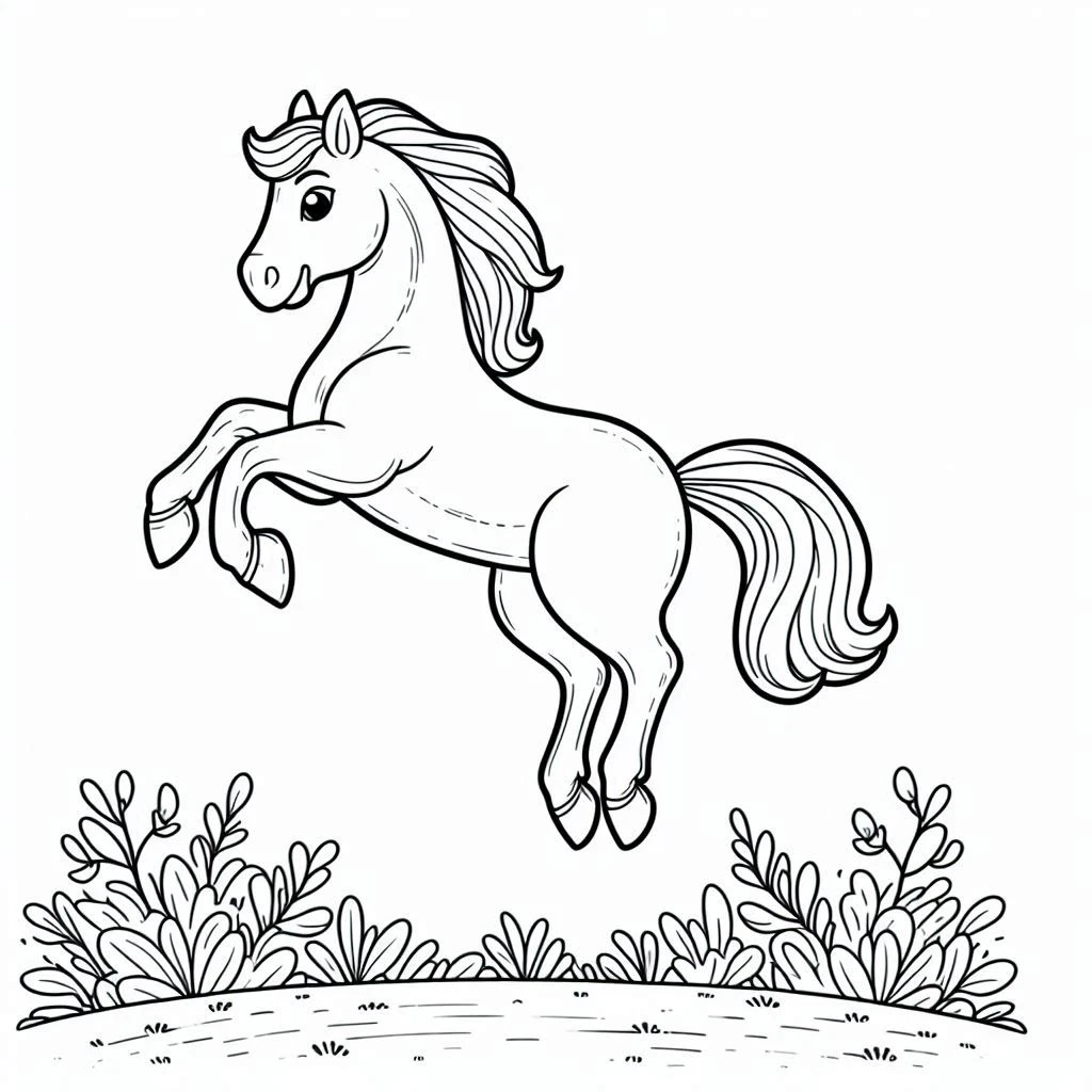 coloriage Cheval qui saute a colorier en ligne 1