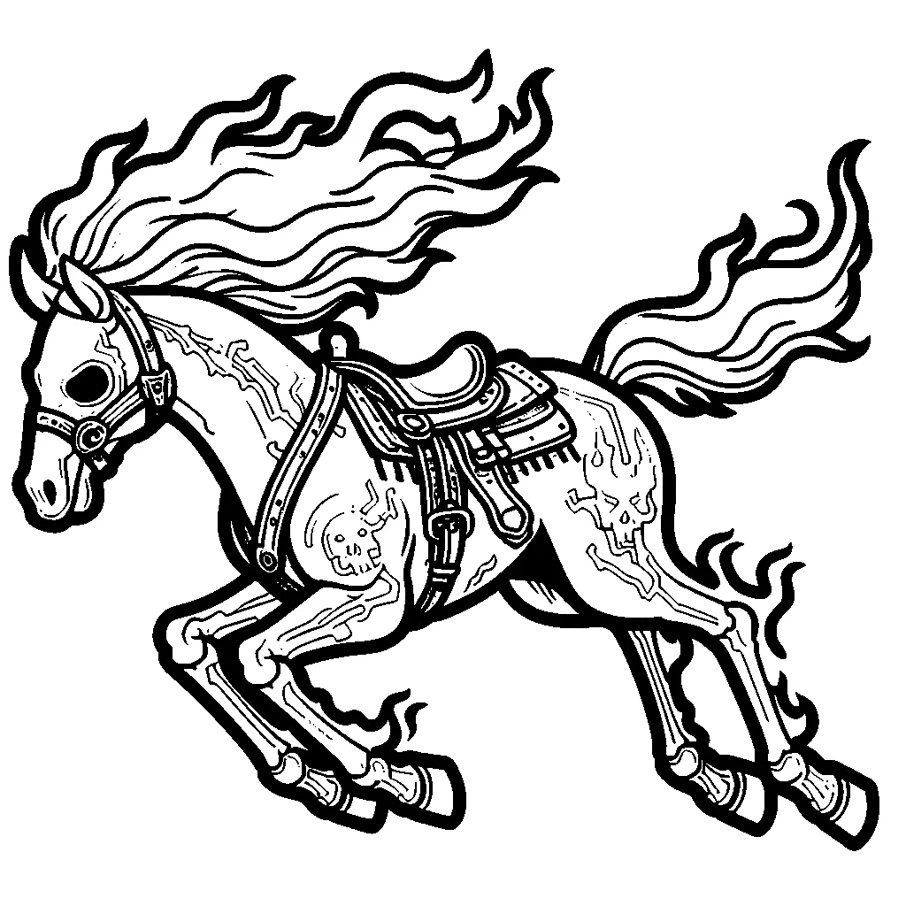 coloriage Cheval qui saute pour enfant de 6 ans 1