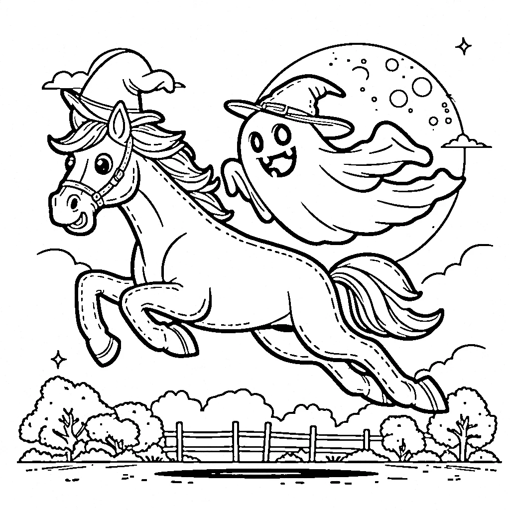 coloriage Cheval qui saute a colorier en ligne