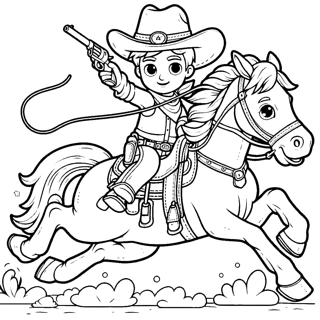 coloriage Cheval qui saute pour bebe a imprimer