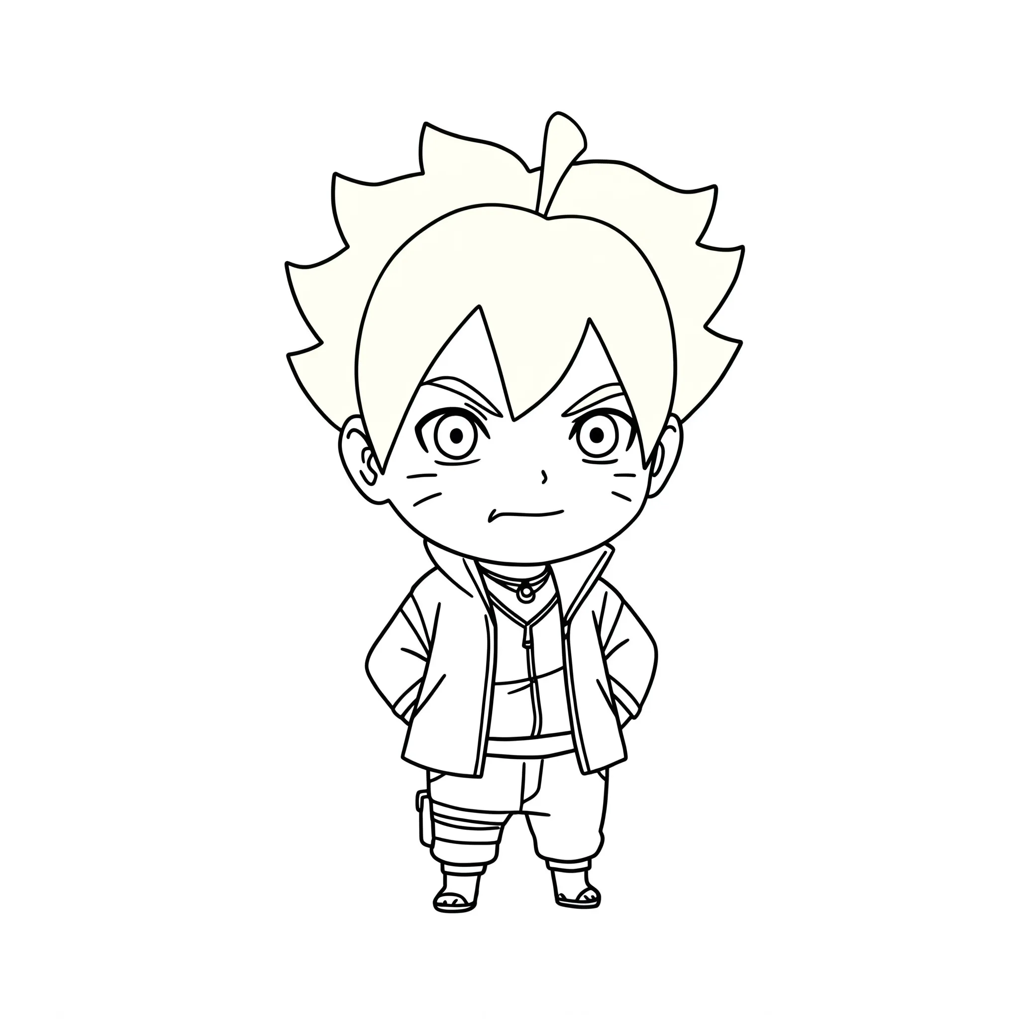 coloriage Chibi Boruto à imprimer pdf gratuit