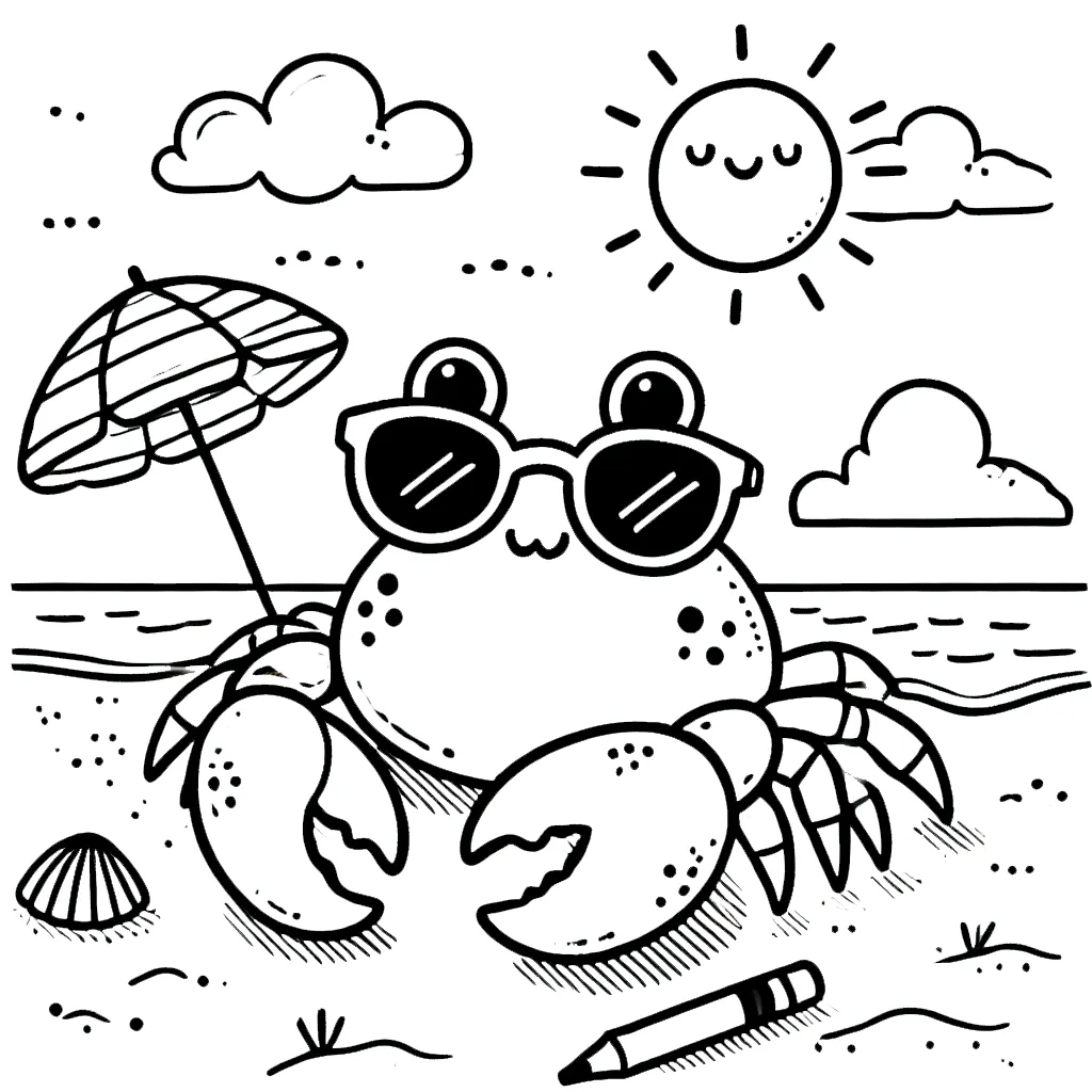 coloriage Crabe pour bebe a imprimer 1