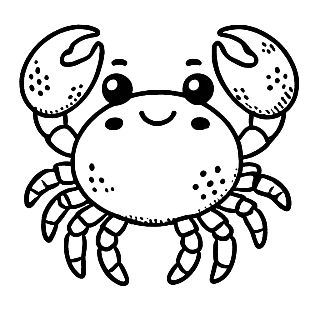 coloriage Crabe à imprimer kawaii