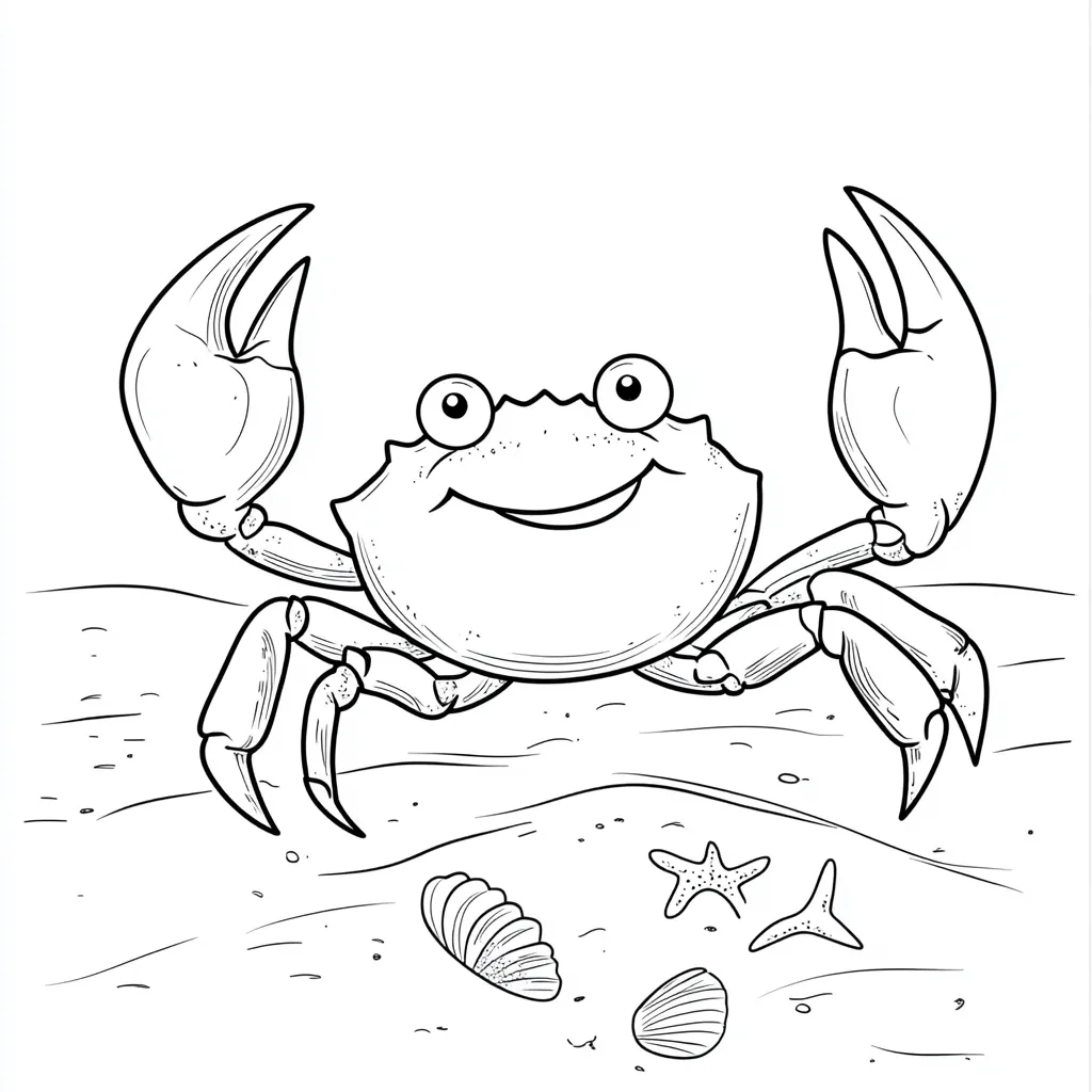 coloriage Crabe et decoupage a imprimer gratuit