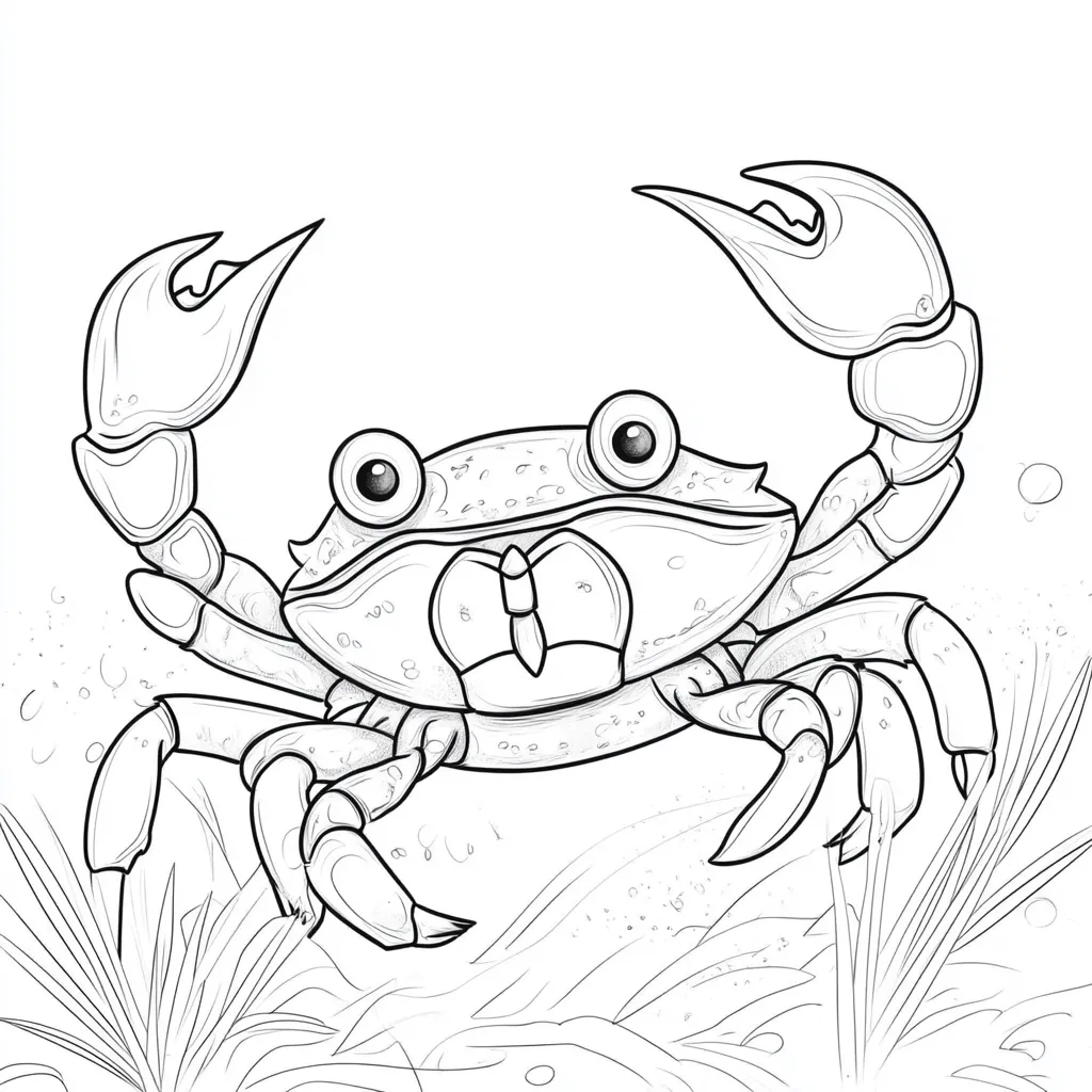 coloriage Crabe et decoupage