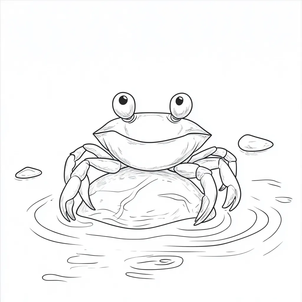 coloriage Crabe a imprimer pour enfant de 4 ans