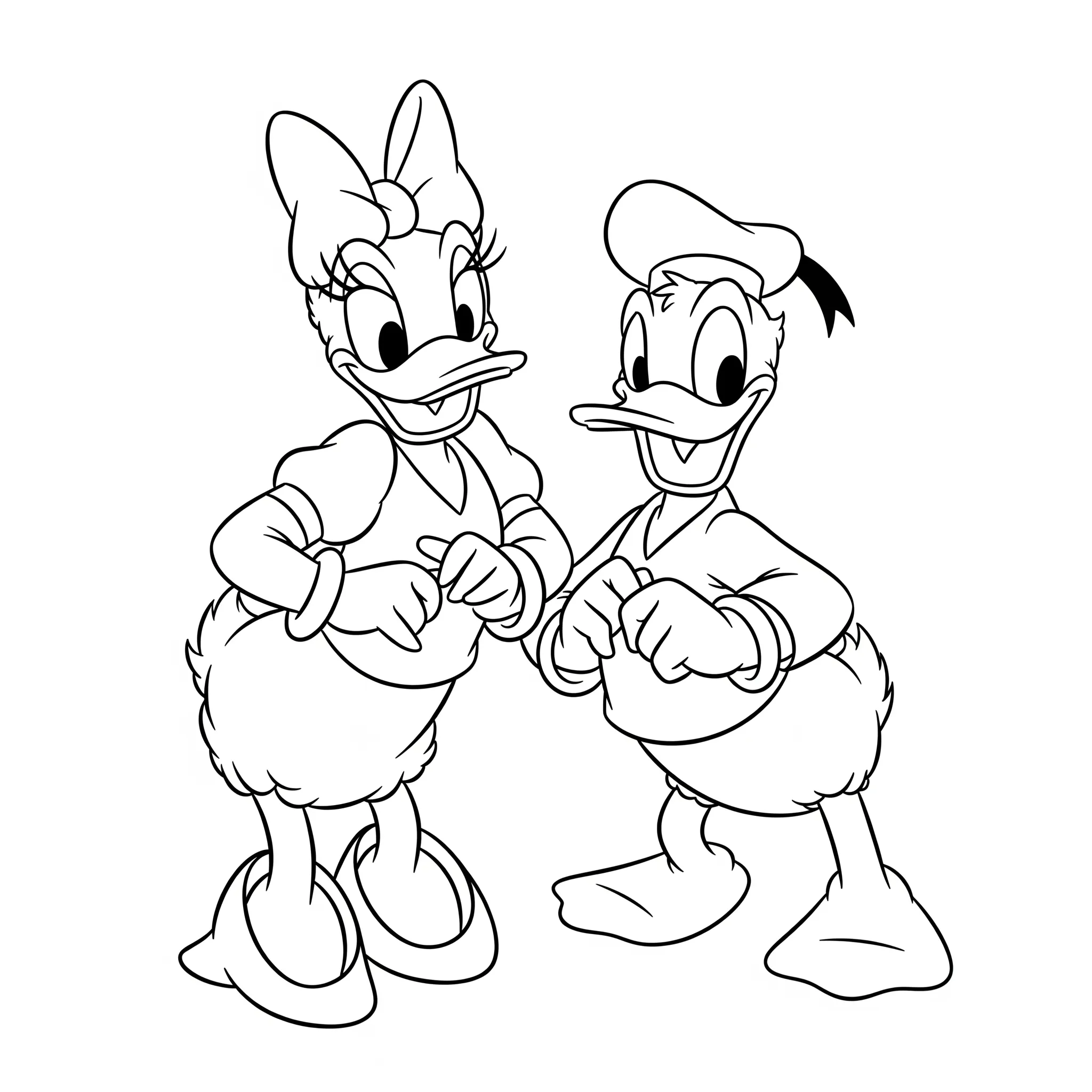 coloriage Daisy et Donald à imprimer pdf