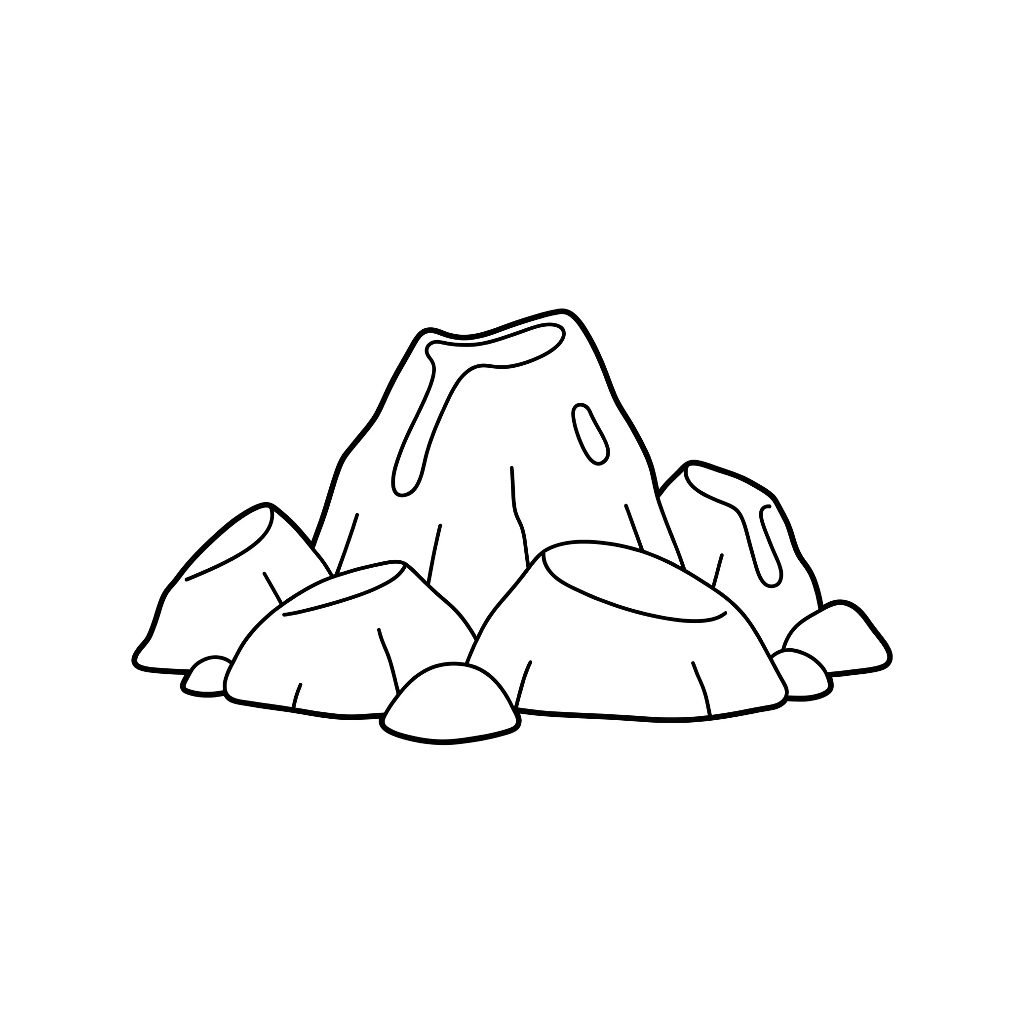 coloriage Des roches volcaniques gratuit pour enfants