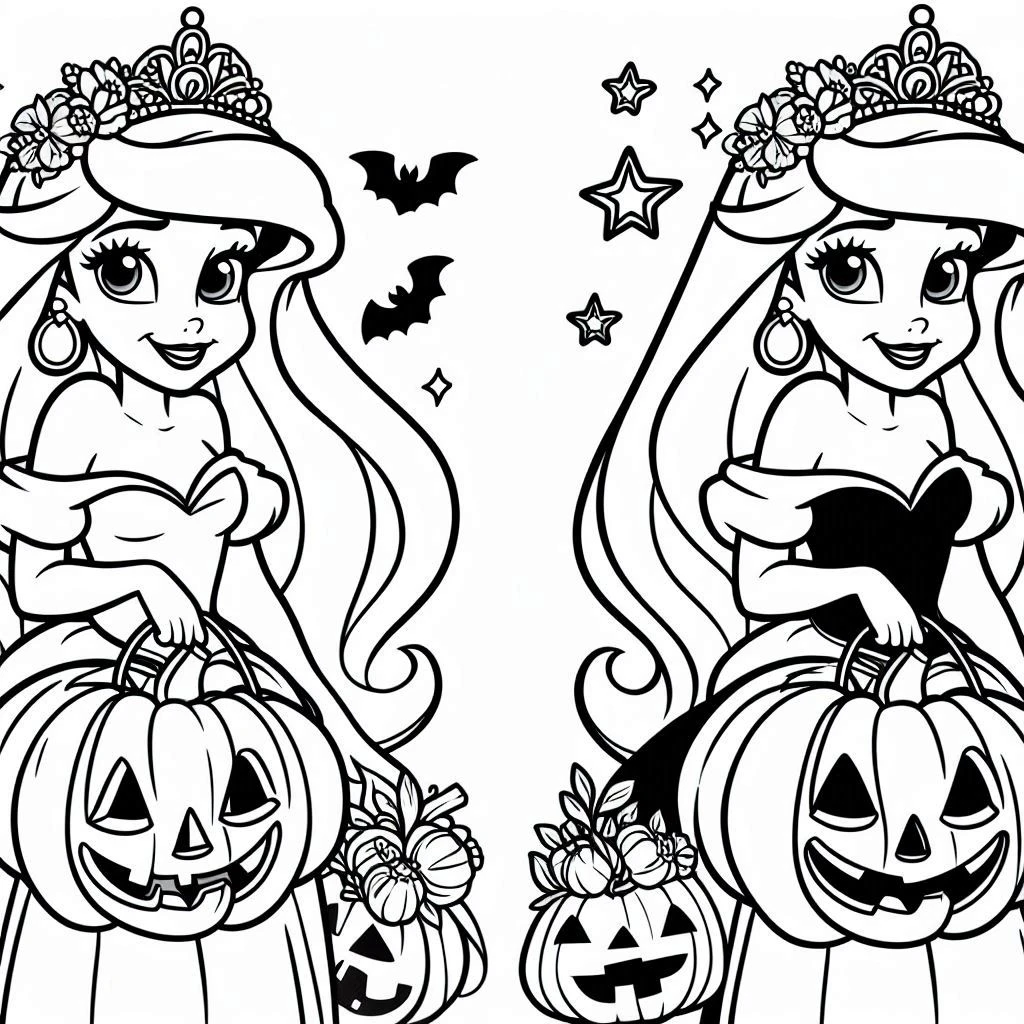 coloriage Disney Halloween a colorier en ligne 1