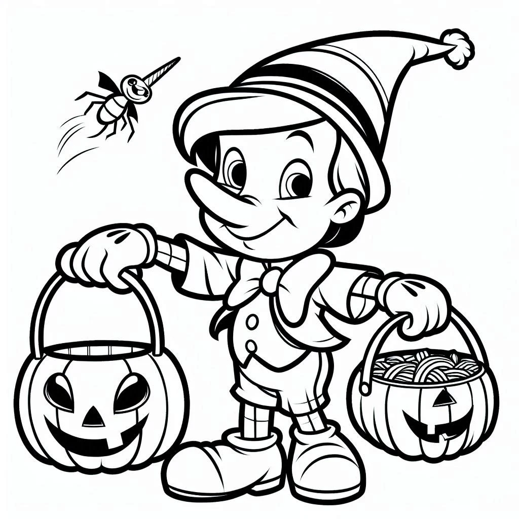 coloriage Disney Halloween à imprimer pour enfant de 6 ans 1