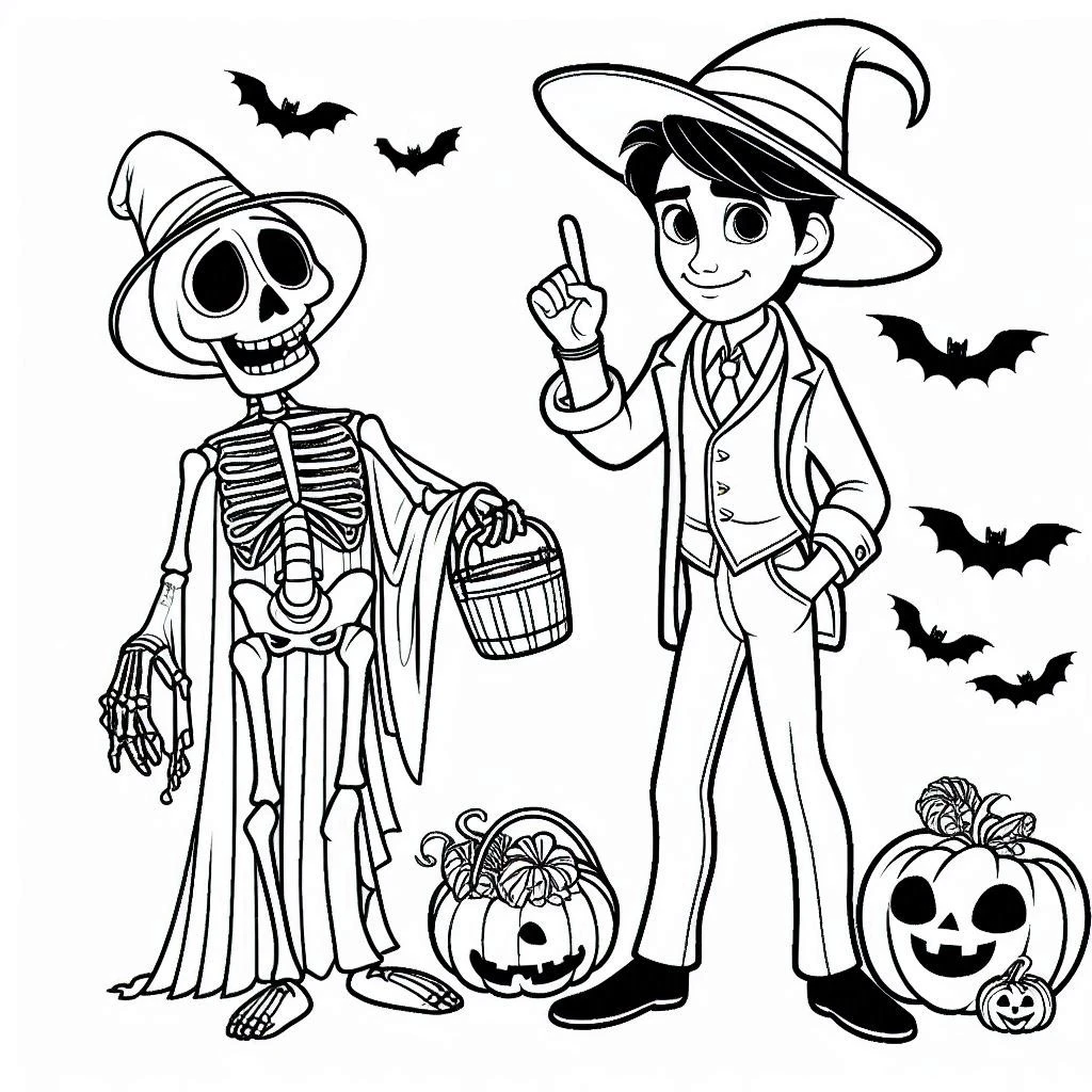 coloriage Disney Halloween a imprimer gratuit 1