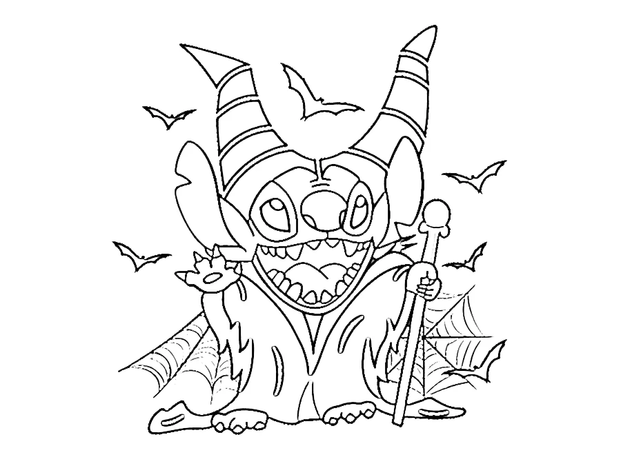 coloriage Disney Halloween a colorier en ligne gratuitement 1