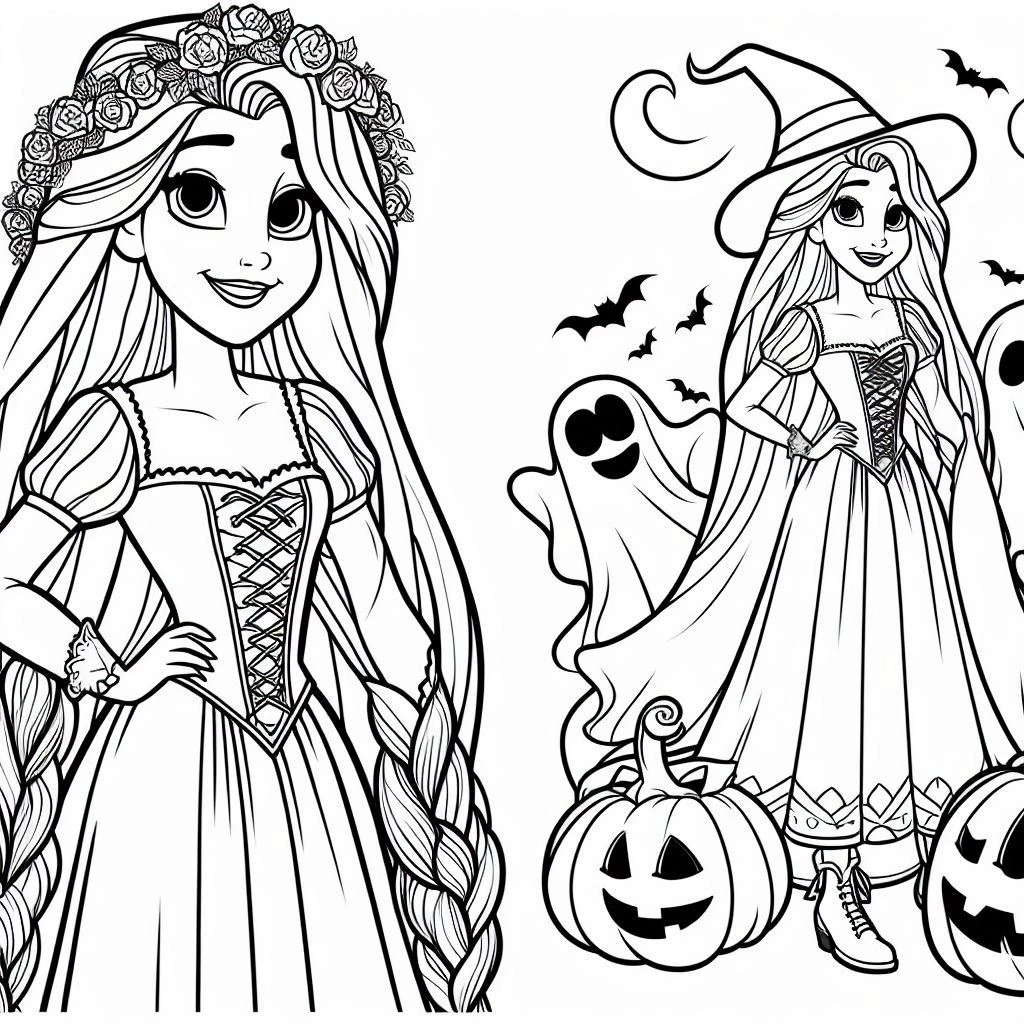 coloriage Disney Halloween pour enfant de 6 ans 1