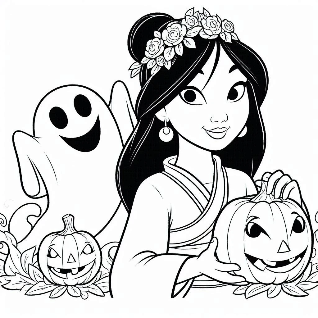 coloriage Disney Halloween à imprimer kawaii