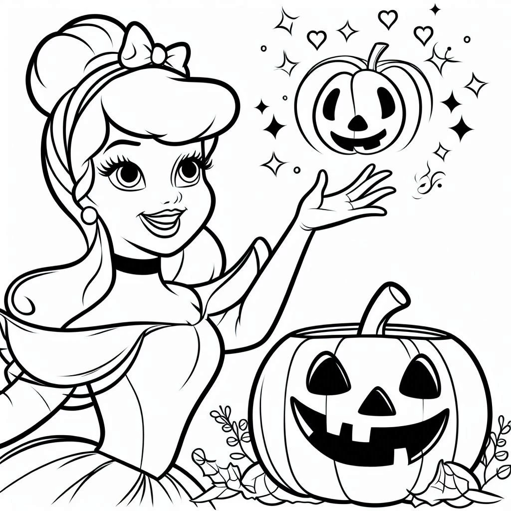 coloriage Disney Halloween à imprimer pour enfant de 4 ans