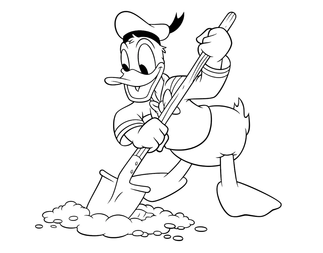 coloriage Donald Duck à imprimer kawaii 1