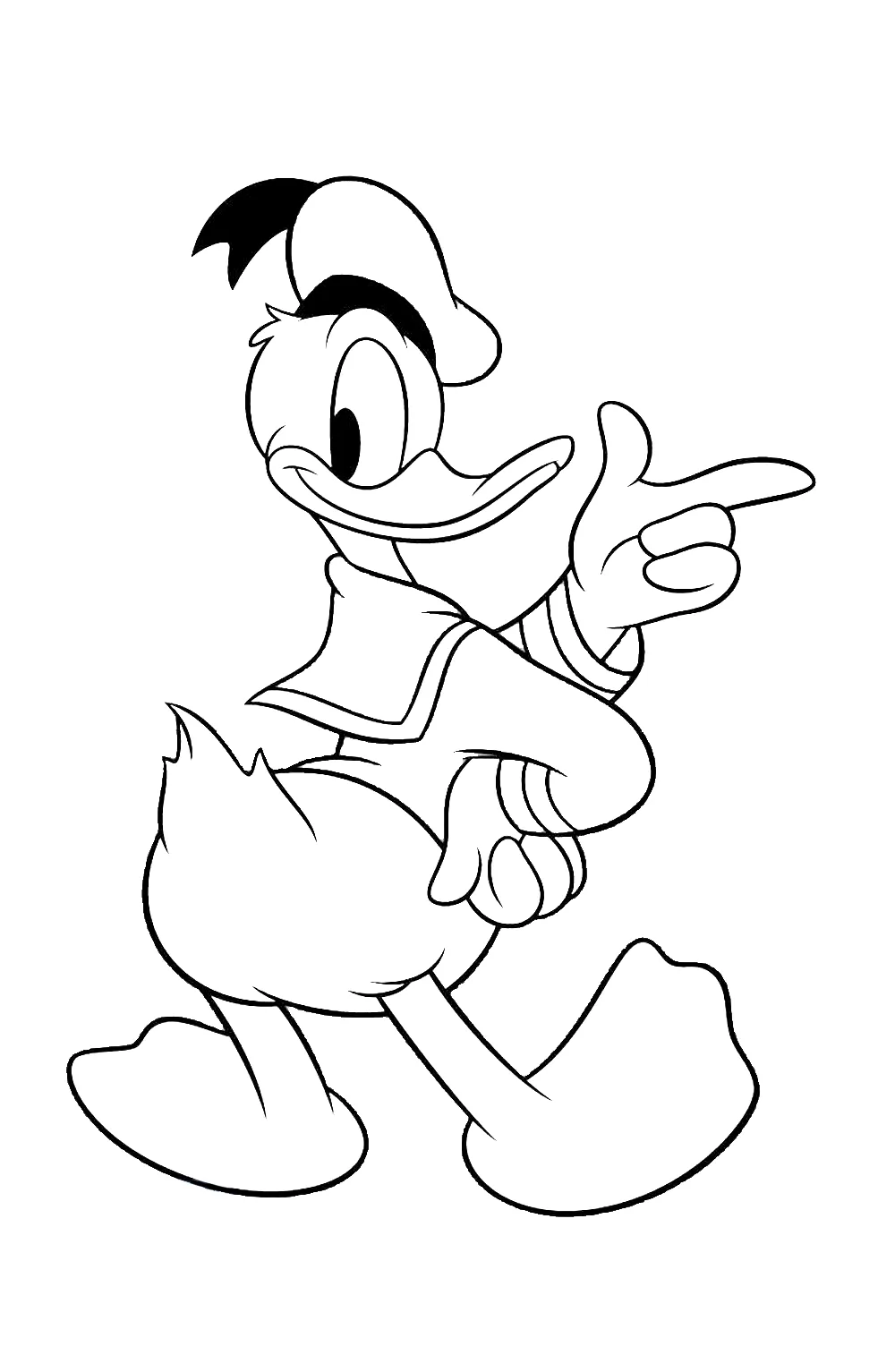 coloriage Donald Duck à imprimer kawaii