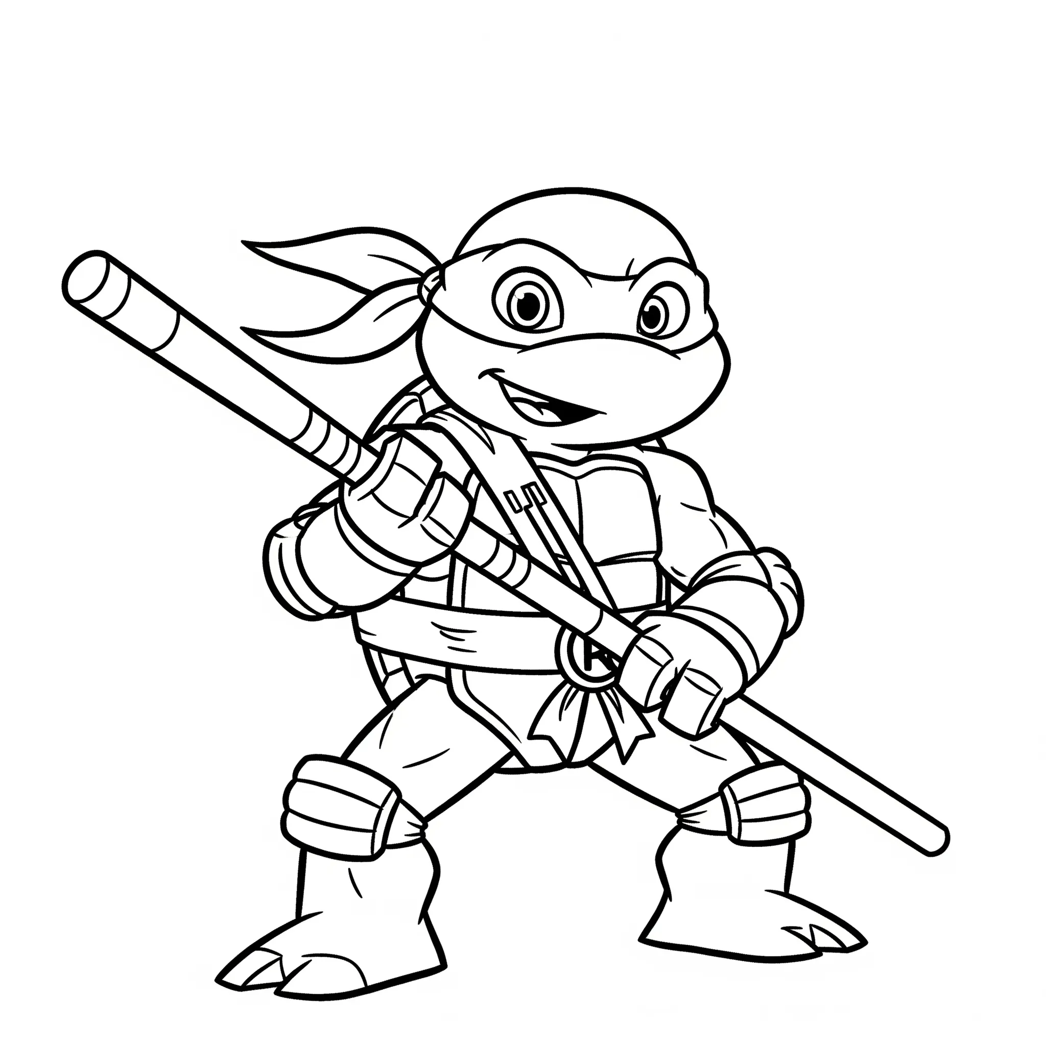 coloriage Donatello et son Bâton Bō] pour enfant