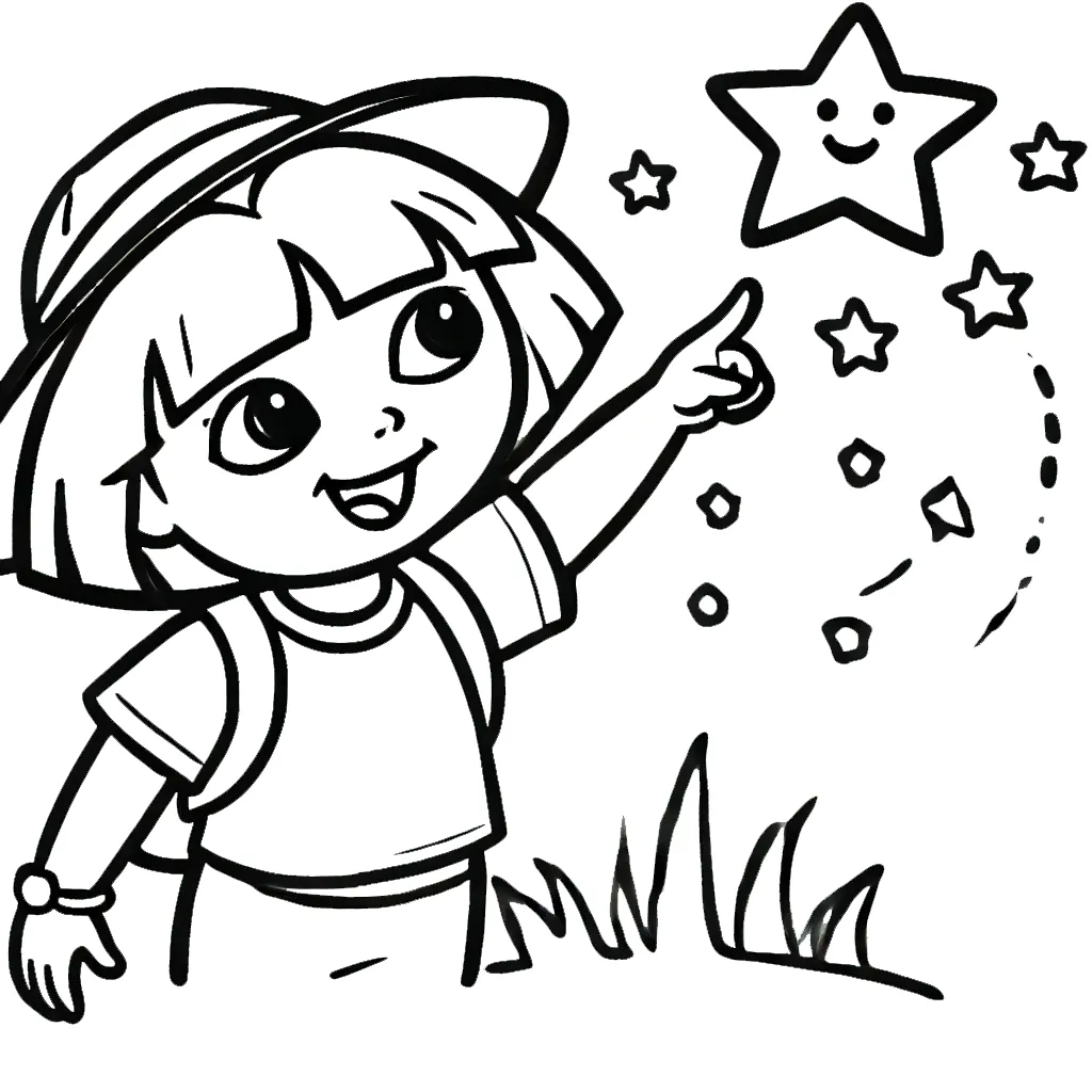 coloriage Dora pour enfant de 7 ans