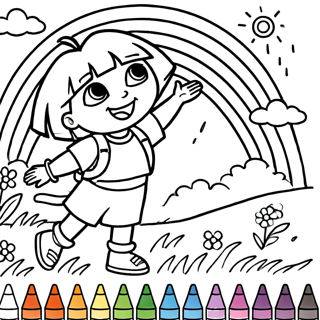 coloriage Dora pour enfant