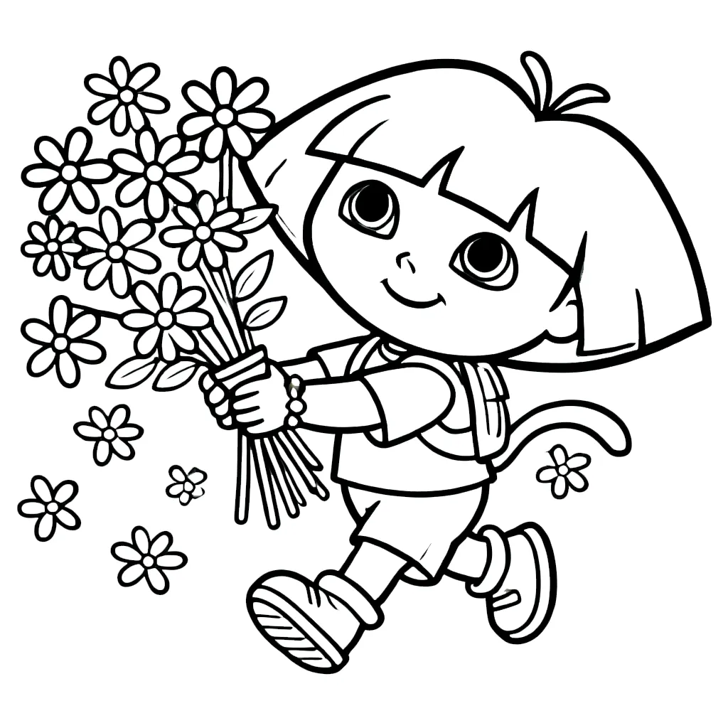 imprimer coloriage Dora pour enfant