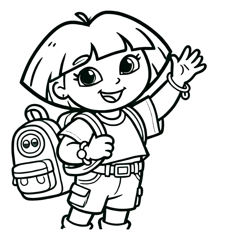 image de coloriage Dora pour enfant