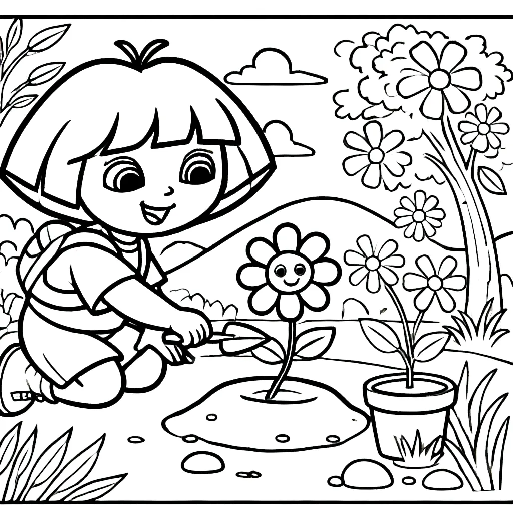 coloriage Dora à imprimer pdf gratuit