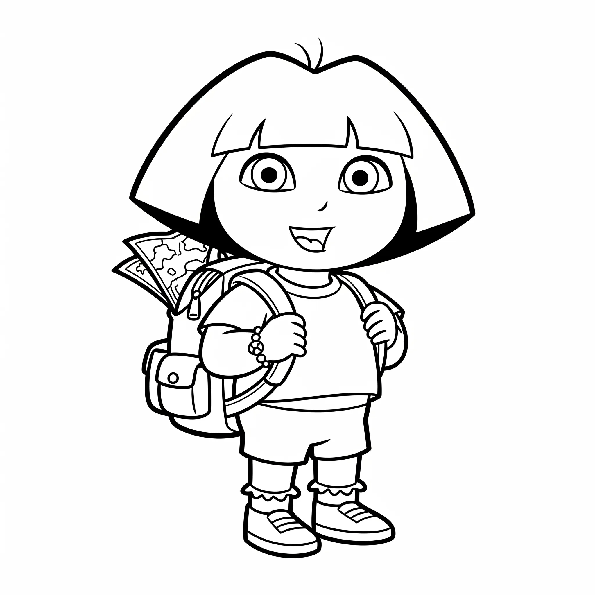 coloriage Dora et son sac à dos à imprimer a4