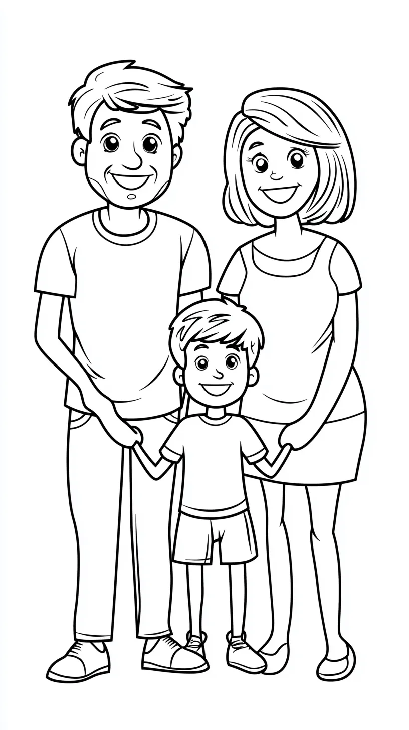 coloriage Famille à imprimer pour enfant de 12 ans