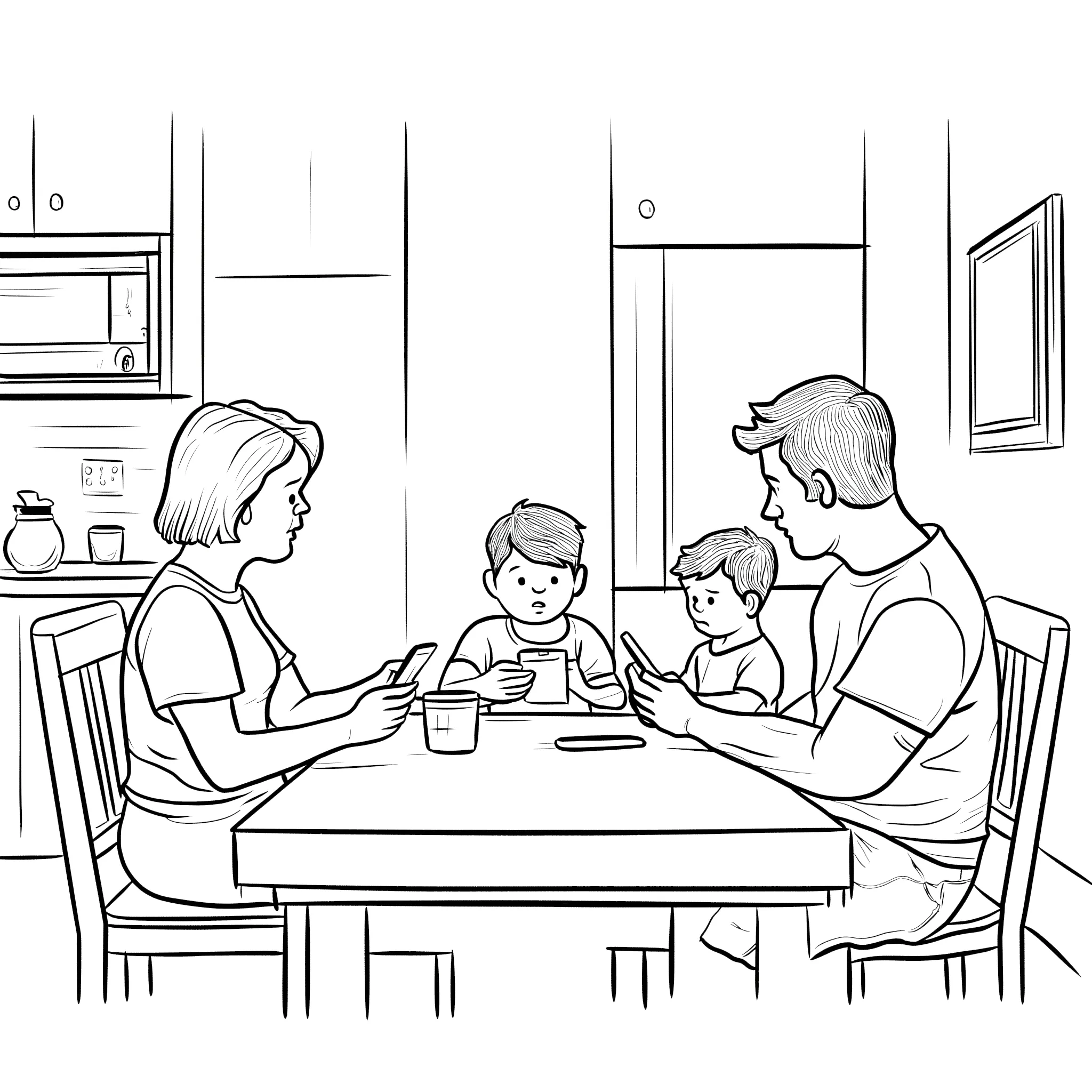 coloriage Famille a dessiner en ligne