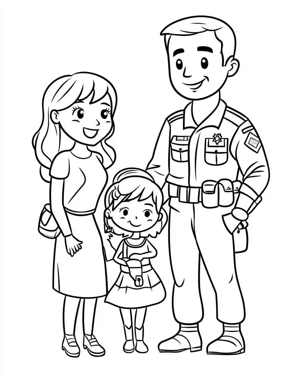 coloriage Famille pour enfant de 2 ans