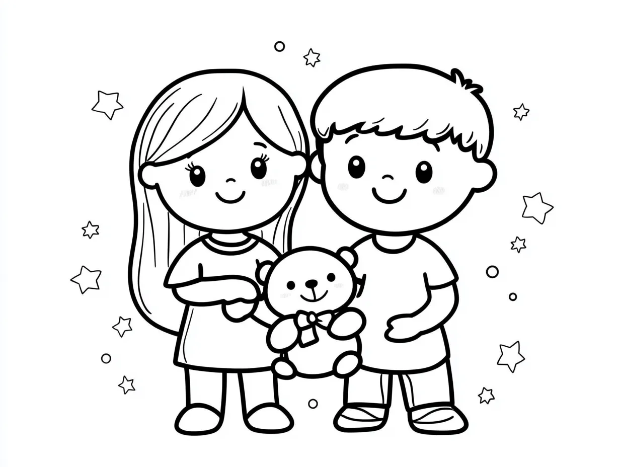 coloriage Famille a imprimer gratuit 2